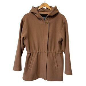 J Percy Merino Wool Coat Camel Midi Jacket Old Money Womens Medium / Large